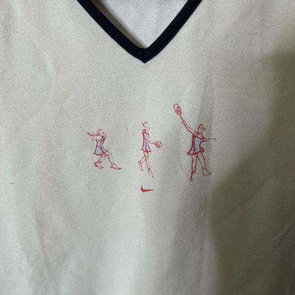 Y2K Nike Womens Tennis Graphic Swoosh Top Large - Picture 2 of 4
